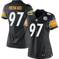 Women Nike Steelers #97 Cameron Heyward Black Team Color Stitched NFL Elite Jersey
