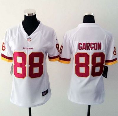 Women Nike Redskins #88 Pierre Garcon White Stitched NFL Elite Jersey