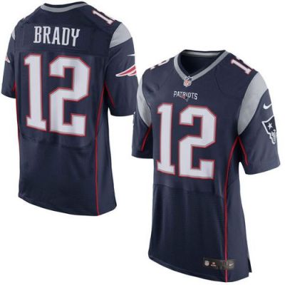 Nike New England Patriots #12 Tom Brady Navy Blue Team Color Men's Stitched NFL New Elite Jersey