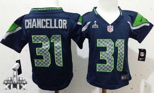 Toddler Nike Seahawks #31 Kam Chancellor Steel Blue Team Color Super Bowl XLIX Stitched NFL Elite Jersey