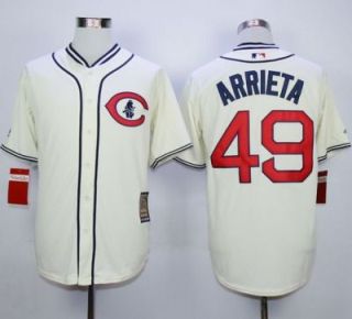 Chicago Cubs #49 Jake Arrieta Cream 1929 Turn Back The Clock Stitched MLB Jersey