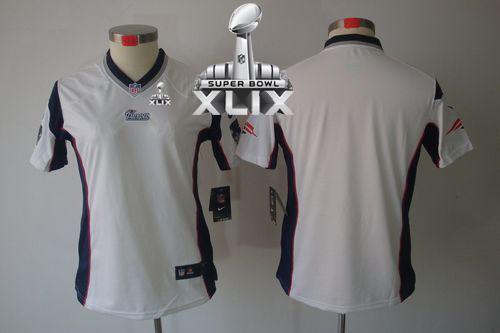 Women's Nike Patriots Blank White Super Bowl XLIX Stitched NFL Limited Jersey