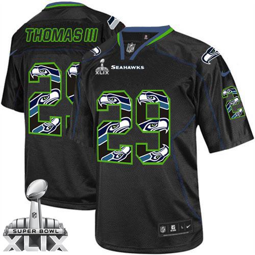 Youth Nike Seahawks #29 Earl Thomas III New Lights Out Black Super Bowl XLIX Stitched NFL Elite Jersey
