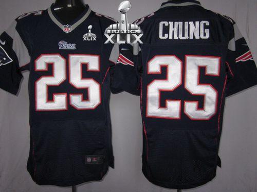 Nike Patriots #25 Patrick Chung Navy Blue Team Color Super Bowl XLIX Men's Stitched NFL Elite Jersey