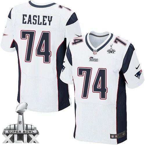 Nike Patriots #74 Dominique Easley White Super Bowl XLIX Men's Stitched NFL Elite Jersey