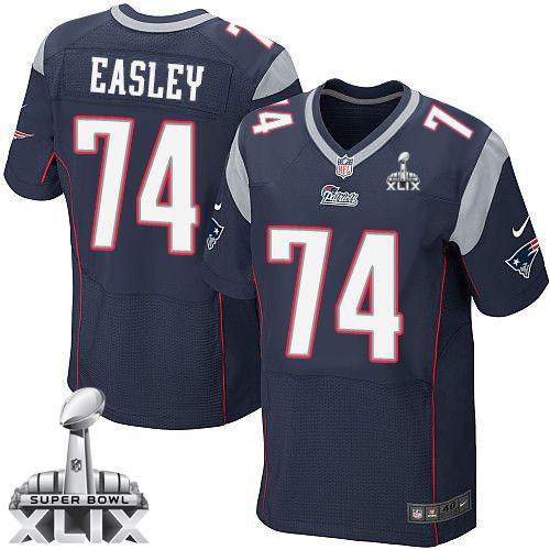 Nike Patriots #74 Dominique Easley Navy Blue Team Color Super Bowl XLIX Men's Stitched NFL Elite Jersey