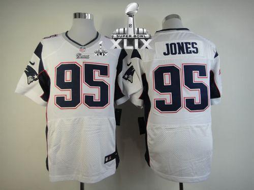 Nike Patriots #95 Chandler Jones White Super Bowl XLIX Men's Stitched NFL Elite Jersey