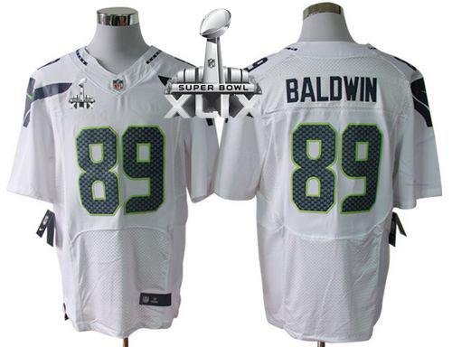 Nike Seahawks #89 Doug Baldwin White Super Bowl XLIX Men's Stitched NFL Elite Jersey