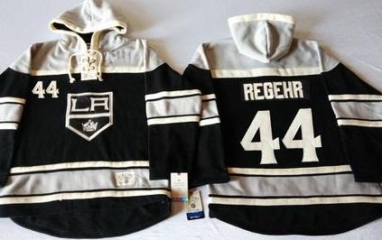 Los Angeles Kings #44 Robyn Regehr Black Sawyer Hooded Sweatshirt Stitched NHL Jersey
