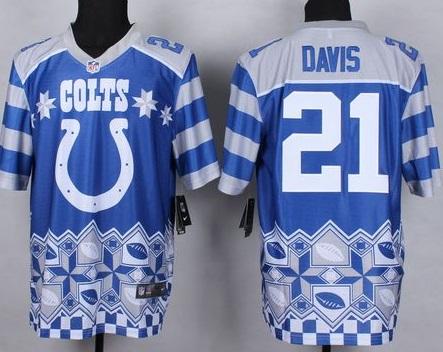 Nike Indianapolis Colts #21 Vontae Davis Royal Blue Men's Stitched NFL Elite Noble Fashion Jersey