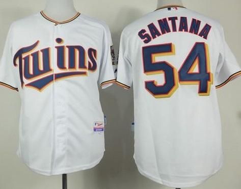 Minnesota Twins #54 Ervin Santana White Home Cool Base Stitched Baseball Jersey