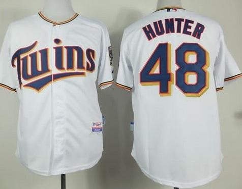 Minnesota Twins #48 Torii Hunter White Home Cool Base Stitched Baseball Jersey
