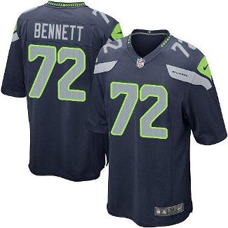 Youth Nike Seattle Seahawks #72 Michael Bennett Steel Blue Team Color Stitched NFL Elite Jersey