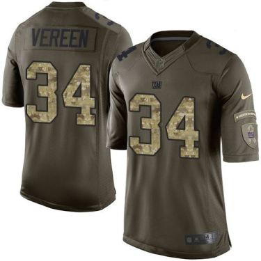 Youth Nike New York Giants #34 Shane Vereenr Green Stitched NFL Limited Salute To Service Jersey