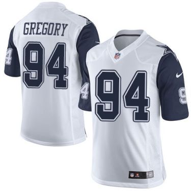 Youth Nike Dallas Cowboys #94 Randy Gregory White Stitched NFL Elite Rush Jersey