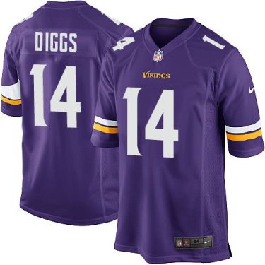 Youth Nike Minnesota Vikings #14 Stefon Diggs Purple Team Color Stitched NFL Elite Jersey