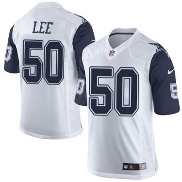 Youth Nike Dallas Cowboys #50 Sean Lee White Stitched NFL Elite Rush Jersey