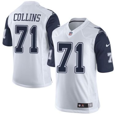 Youth Nike Dallas Cowboys #71 La'el Collins White Stitched NFL Elite Rush Jersey