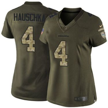 Women Nike Seattle Seahawks #4 Steven Hauschka Green Stitched NFL Limited Salute To Service Jersey