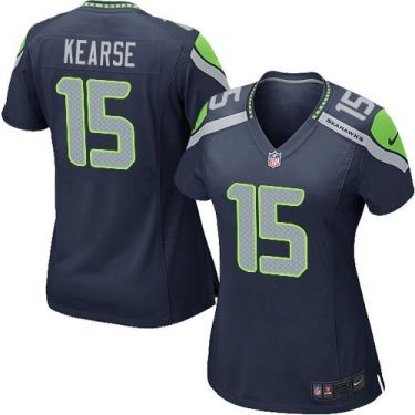 Women Nike Seattle Seahawks #15 Jermaine Kearse Steel Blue Team Color Stitched NFL Elite Jersey