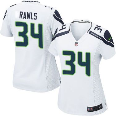 Women Nike Seattle Seahawks #34 Thomas Rawls White Stitched NFL Elite Jersey
