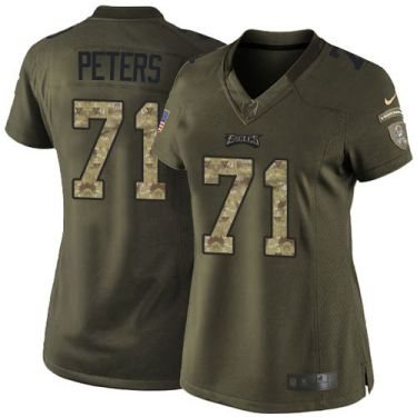 Women Nike Philadelphia Eagles #71 Jason Peters Green Stitched NFL Limited Salute To Service Jersey