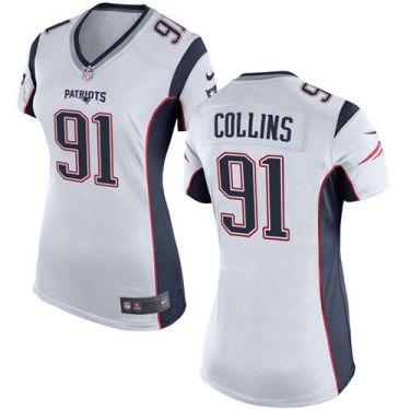 Women Nike New England Patriots #91 Jamie Collins White Stitched NFL New Elite Jersey