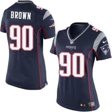 Women Nike New England Patriots #90 Malcom Brown Navy Blue Team Color Stitched NFL New Elite Jersey