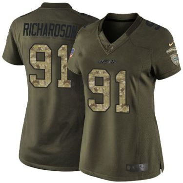 Women Nike New York Jets #91 Sheldon Richardson Green Stitched NFL Limited Salute To Service Jersey