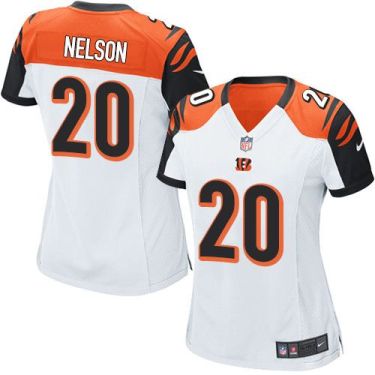 Women Nike Cincinnati Bengals #20 Reggie Nelson White Stitched NFL Elite Jersey