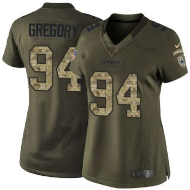 Women Nike Dallas Cowboys #94 Randy Gregory Green Stitched NFL Limited Salute To Service Jersey