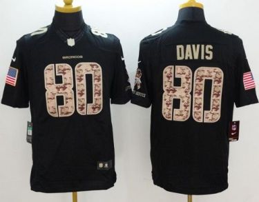 Nike Denver Broncos #80 Vernon Davis Black Men's Stitched NFL Limited Salute to Service Jersey