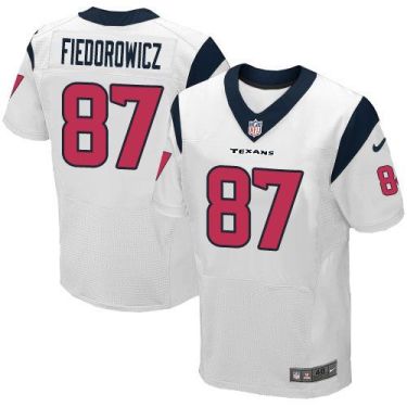 Nike Houston Texans #87 C.J. Fiedorowicz White Men's Stitched NFL Elite Jersey