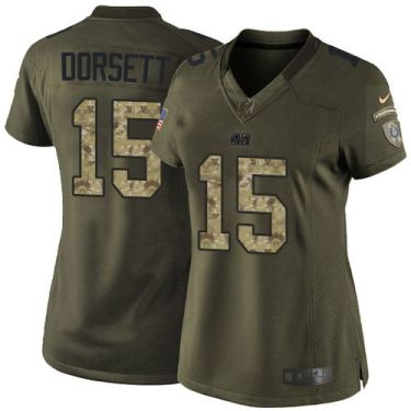 Women Nike Indianapolis Colts #15 Phillip Dorsett Green Stitched NFL Limited Salute To Service Jersey