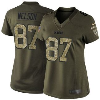 Women Nike Green Bay Packers #87 Jordy Nelson Green Stitched NFL Limited Salute To Service Jersey