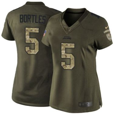 Women Nike Jacksonville Jaguars #5 Blake Bortles Green Stitched NFL Limited Salute To Service Jersey