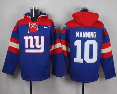 Nike New York Giants #10 Eli Manning Royal Blue Player Pullover NFL Hoodie