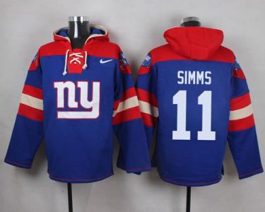 Nike New York Giants #11 Phil Simms Royal Blue Player Pullover NFL Hoodie