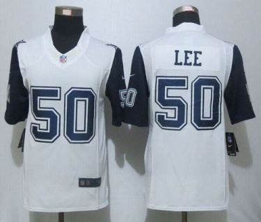 Nike Dallas Cowboys #50 Sean Lee White Men's Stitched NFL Limited Rush Jersey