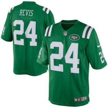 Youth Nike New York Jets #24 Darrelle Revis Green Stitched NFL Elite Rush Jersey