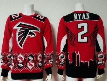 Nike Atlanta Falcons #2 Matt Ryan Red Black Men's Ugly Sweater