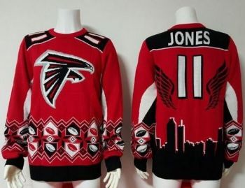 Nike Atlanta Falcons #11 Julio Jones Red Black Men's Ugly Sweater