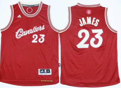 Youth Cleveland Cavaliers #23 LeBron James Red 2015-2016 Christmas Day Stitched NBA Jersey
