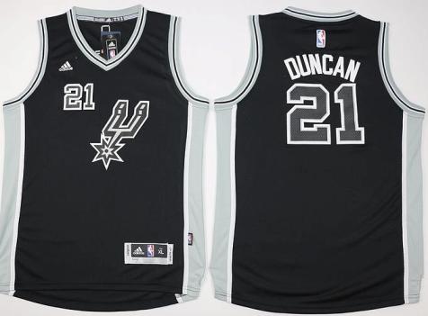 Youth San Antonio Spurs #21 Tim Duncan Black Revolution 30 Swingman NBA Jerseys