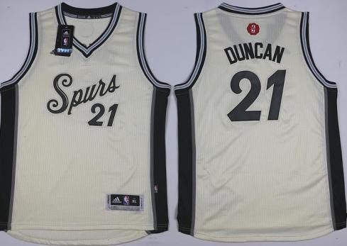 Youth San Antonio Spurs #21 Tim Duncan Cream 2015-2016 Christmas Day Stitched NBA Jersey