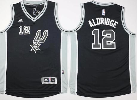 Youth San Antonio Spurs #12 LaMarcus Aldridge Black Stitched NBA Jersey