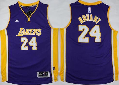Youth Los Angeles Lakers #24 Kobe Bryant Purple Stitched NBA Jersey
