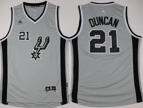 Youth San Antonio Spurs #21 Tim Duncan Grey Revolution 30 Swingman NBA Jerseys