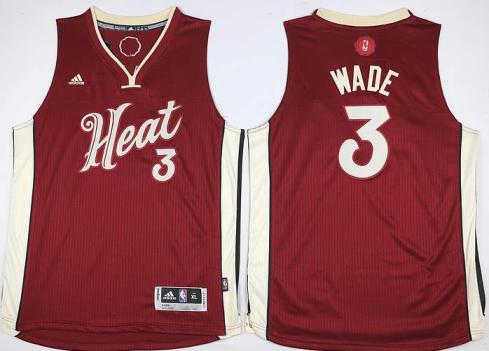 Youth Miami Heat #3 Dwyane Wade Red 2015-2016 Christmas Day Stitched NBA Jersey