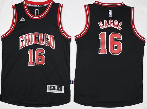 Chicago Bulls #16 Pau Gasol Black Revolution 30 Stitched NBA Jersey